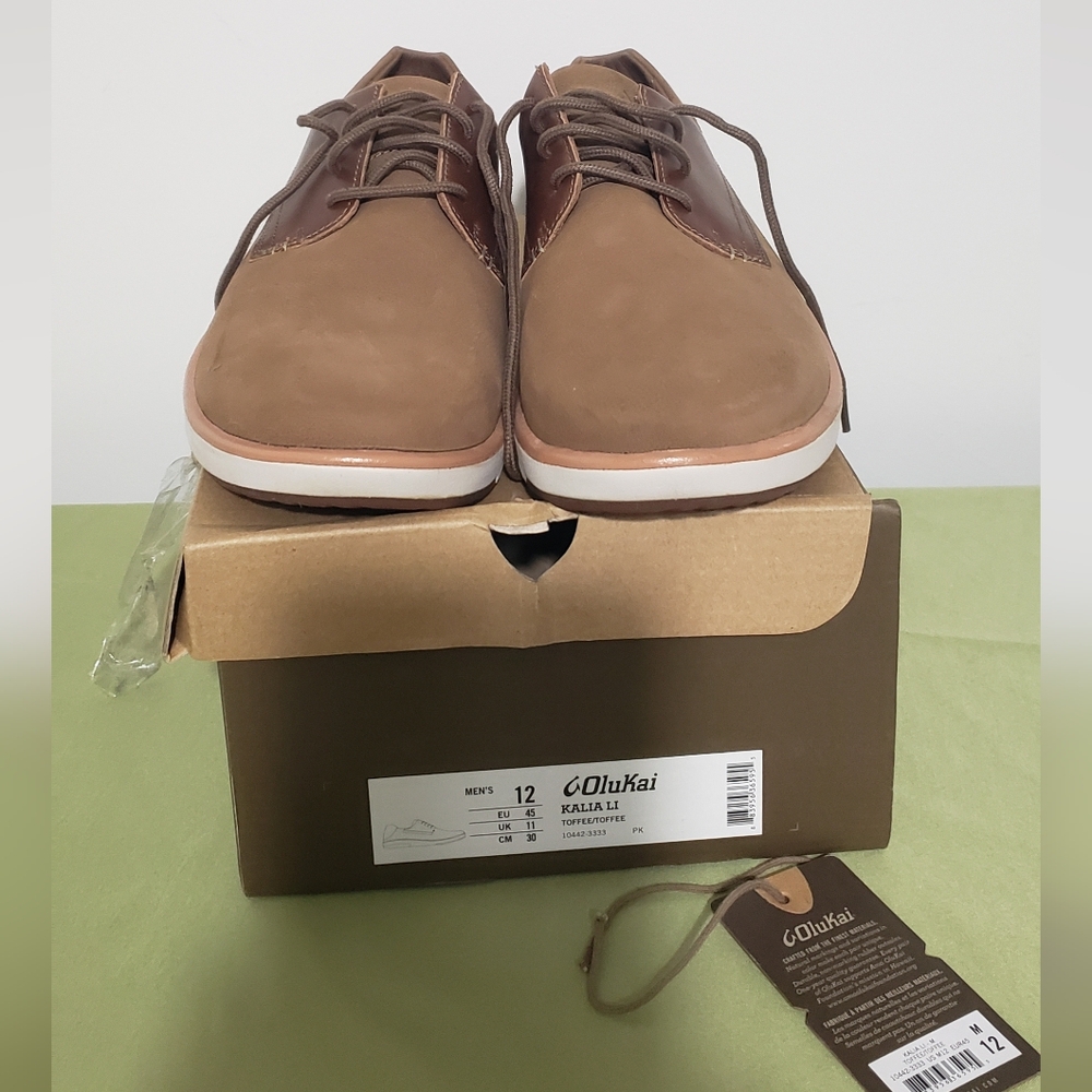 Men's Olukai Kalia Li Oxford Shoes Toffee/Toffee